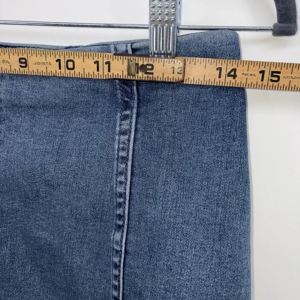 Free People Modern‎ Femme Denim Mini Skirt Stretchy Back Zip Jean Size 10